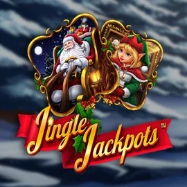 Jingle Jackpots online game logo by Dragon Gaming on spindogscasino.net